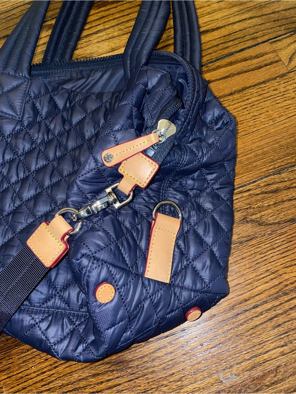 MZ Wallace Sutton Navy Quilted Shoulder Satchel - Picture 5 of 11